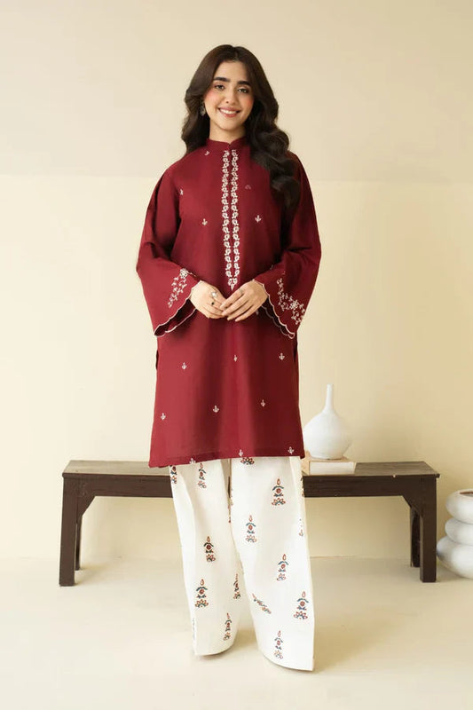 Claret Emb Farshi Shalwar Set royal lifestyle collections