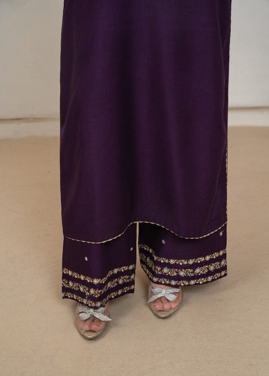 Jazmain embroidered 3pc stitched (purple) royal lifestyle collections