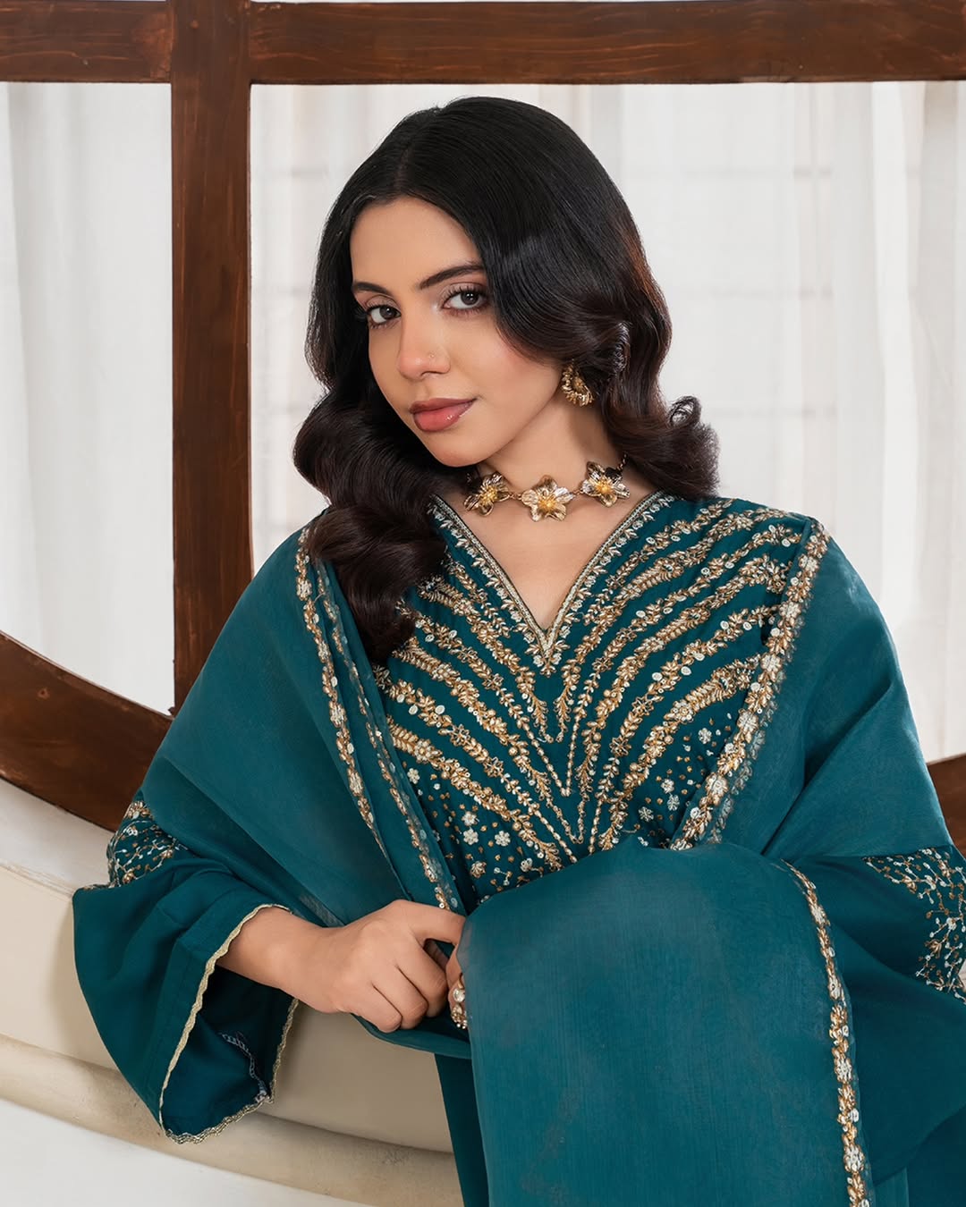 royal jazmain embroided 3pcs (zink) royal lifestyle collections