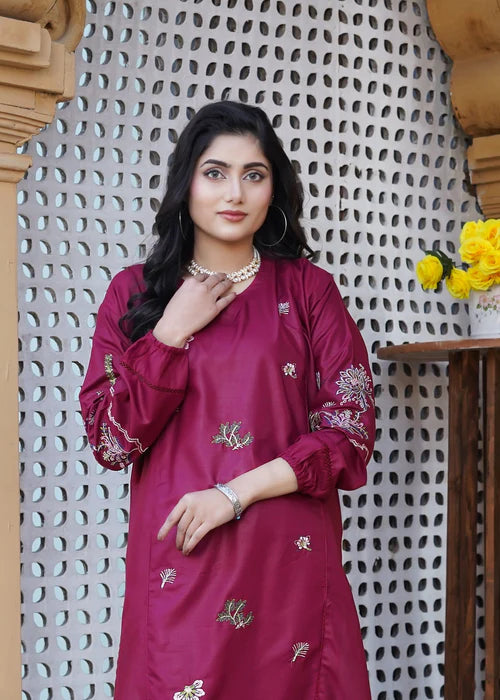 Royal Amiya Embroidered 2pcs Mahroon Royal Lifestyle Collections