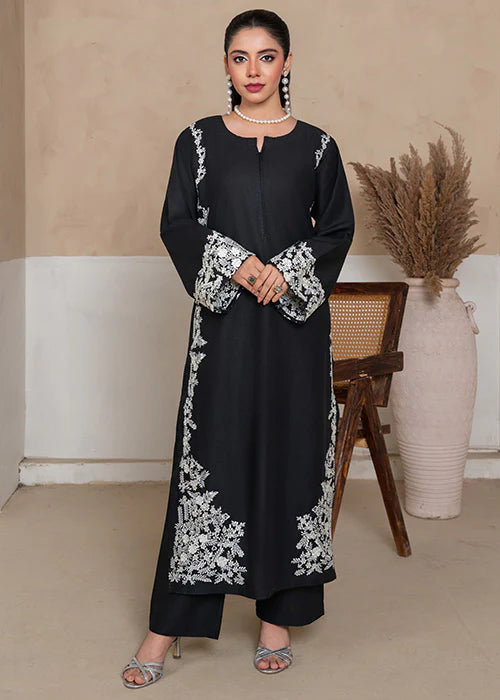 Royal Black Margarita Embroidered 2pcs Royal Lifestyle Collections