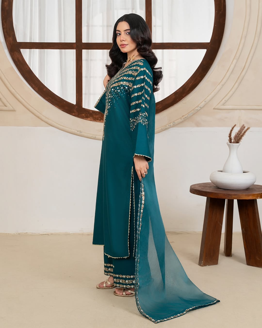 royal jazmain embroided 3pcs (zink) royal lifestyle collections