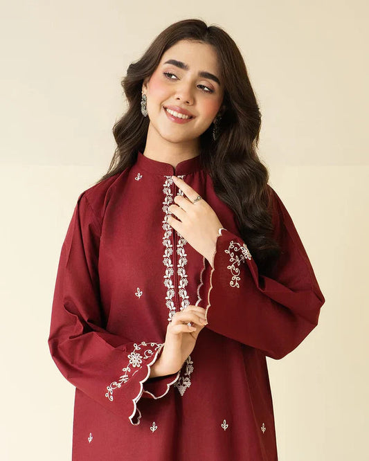 Claret Emb Farshi Shalwar Set royal lifestyle collections